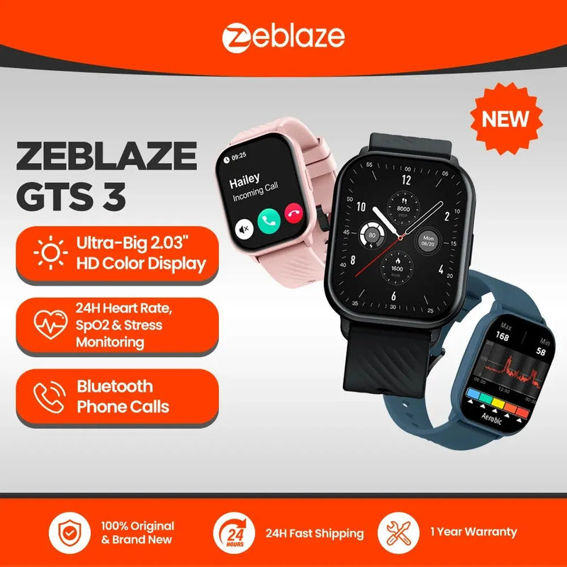 Smart Watch Ultra-big New Zeblaze GTS 3 Voice Calling